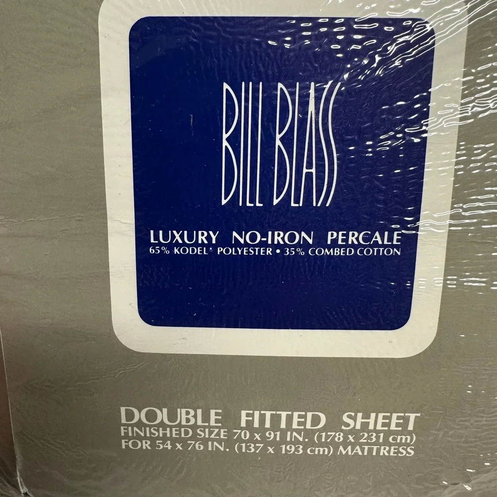 Springmaid Luxury No Iron Percale Double Fitted Sheet Silk Shantung Vintage New